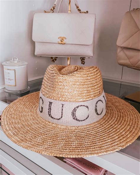 fake straw gucci hat|Gucci sun hat straw.